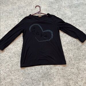 Black Chicos long sleeve t-shirt with Heart Design. Like new!